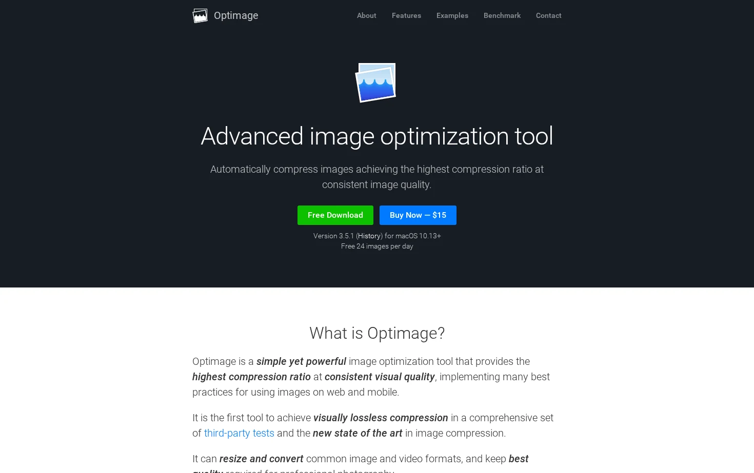 Optimage 页面快照